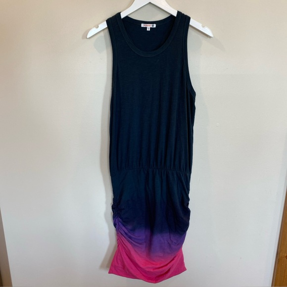 Sundry Multicolor Ombre Ruched Sleeveless Dress USA Size 2 Racer Back - Picture 1 of 7